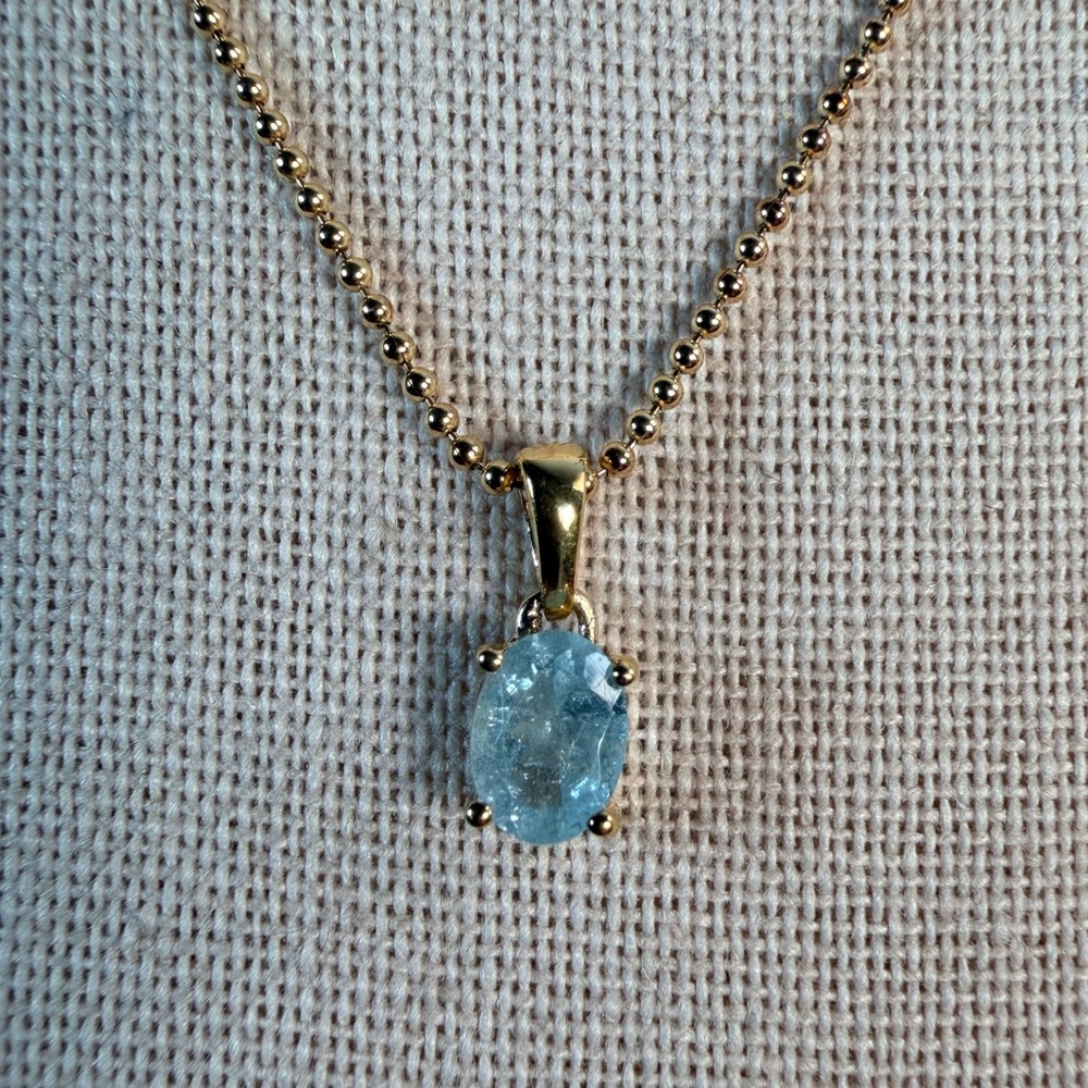Dainty Aquamarine Pendant | Natural Aquamarine | Minimalist Healing Gem Jewelry